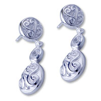 Sterling Silver Jewelry - antique pattern cucurbit 925 sterling silver earrings Image.