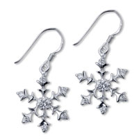 Earrings - snowflake 925 sterling silver earrings Image.