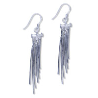 Sterling Silver Jewelry - dangle tassel 925 sterling silver earrings Image.