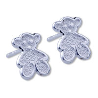Earrings - bear 925 sterling silver earrings Image.
