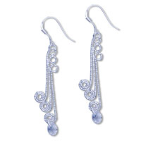 Sterling Silver Jewelry - dangle curle 925 sterling silver earrings Image.