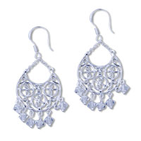 Sterling Silver Jewelry - sterling silver petal basket earrings Image.
