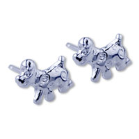 Earrings - puppy 925 sterling silver earrings Image.