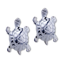Earrings - turtle 925 sterling silver earrings Image.