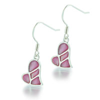 Mother Of Pearl Jewelry - faux mother of pearl pink heart earrings Image.