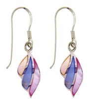 Mother Of Pearl Jewelry - mother of pearl tricolor earrings Image.