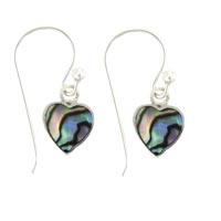 Sterling Silver Jewelry - abalone shell heart earrings Image.