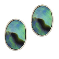 Sterling Silver Jewelry - oval abalone sterling silver earrings Image.