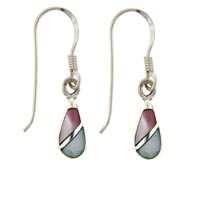 Mother Of Pearl Jewelry - mother of pearl red and blue earrings Image.