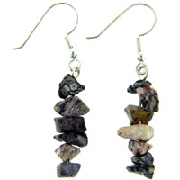 Earrings - leopardskin jasper sterling silver earrings Image.