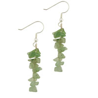 Earrings - green aventurine stone chip beads earrings christmas Image.