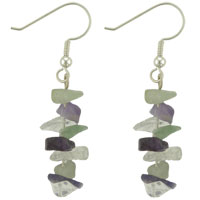 Earrings - multi stone chip beads earrings Image.