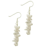 Earrings - rose quartz stone chip beads earrings Image.