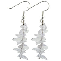 Earrings - rock crystal stone chip beads earrings Image.