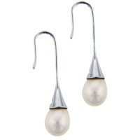 Sterling Silver Jewelry - faux pearl ariel earrings Image.
