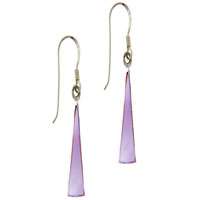 Earrings - pink triangle mother of pearl earrings Image.