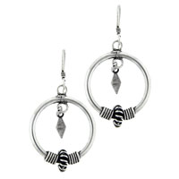 Earrings - circle double dangle earrings Image.