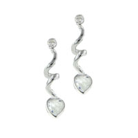 Sterling Silver Jewelry - heart swirl earrings Image.