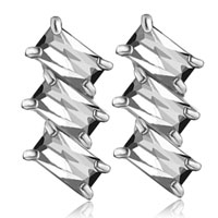 Earrings - cz trio earrings Image.