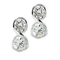 Earrings - cz infinity earrings Image.