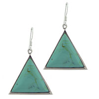 Earrings - turquoise triangle earrings Image.