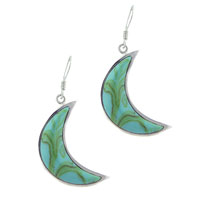 Earrings - turquoise crescent earrings Image.
