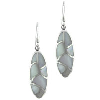 Earrings - oval mother of pearl earrings Image.