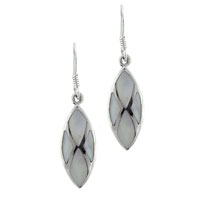 Earrings - pointed oval mother of pearl earrings Image.