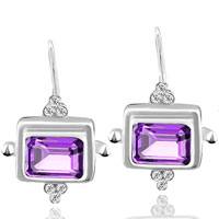 Earrings - amethyst cz earrings Image.