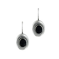 Sterling Silver Jewelry - onyx oval earrings Image.