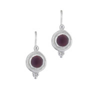 Earrings - round amethyst earrings Image.
