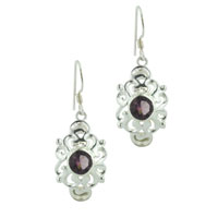 Sterling Silver Jewelry - purple crystal earrings Image.