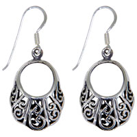 Sterling Silver Jewelry - filigree purse sterling silver earrings Image.