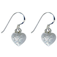 Sterling Silver Jewelry - foil heart sterling silver earrings Image.