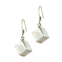 Sterling Silver Jewelry - sterling silver cube dangle earrings Image.