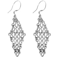 Sterling Silver Jewelry - cascading tapestry sterling silver earrings Image.