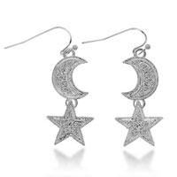 Sterling Silver Jewelry - crescent and star austrian crystal earrings Image.