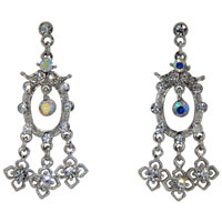 Earrings - austrian crystal flower chandelier earrings Image.