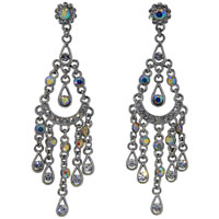 Earrings - austrian crystal triple hoop chandelier earrings Image.