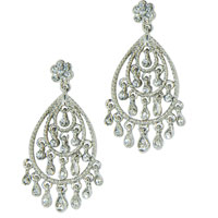 Earrings - opal color austrian crystal chandelier earrings Image.