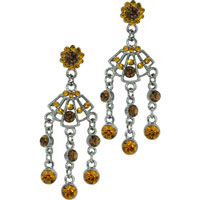 Earrings - sunflower austrian crystal chandelier earrings Image.