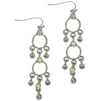 Earrings - clear and pink dreamcatcher cascade chandelier earrings Image.