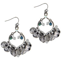 Earrings - blue freshwater pearl titanium plated chandelier earrings Image.