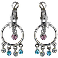 Earrings - austrian crystal double hoop earrings Image.