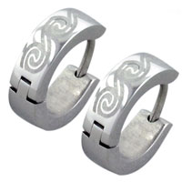 Earrings - wave swirled pattern hoop earrings Image.