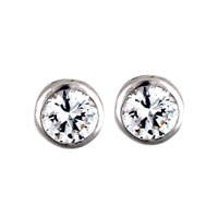 Earrings - cubic zirconia round stud earrings Image.