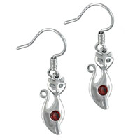 Sterling Silver Jewelry - fancy cat studded earrings Image.