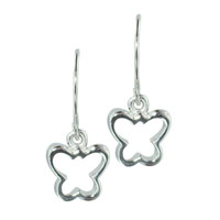 Sterling Silver Jewelry - butterfly outline earrings Image.
