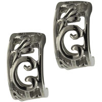 Earrings - fancy metalwork half hoop earrings Image.