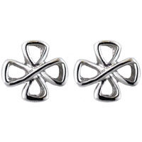 Sterling Silver Jewelry - four leaf hollow clover earrings Image.